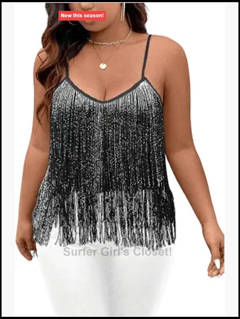 Plus Size Sequin Asymmetrical Backless Party Tank